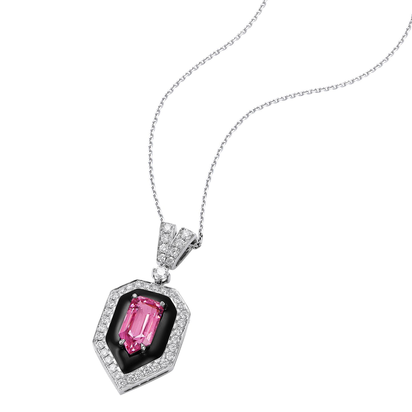 GEMCOOK JEWELRY 1.85ct Shield Mahenge Spinel Necklace