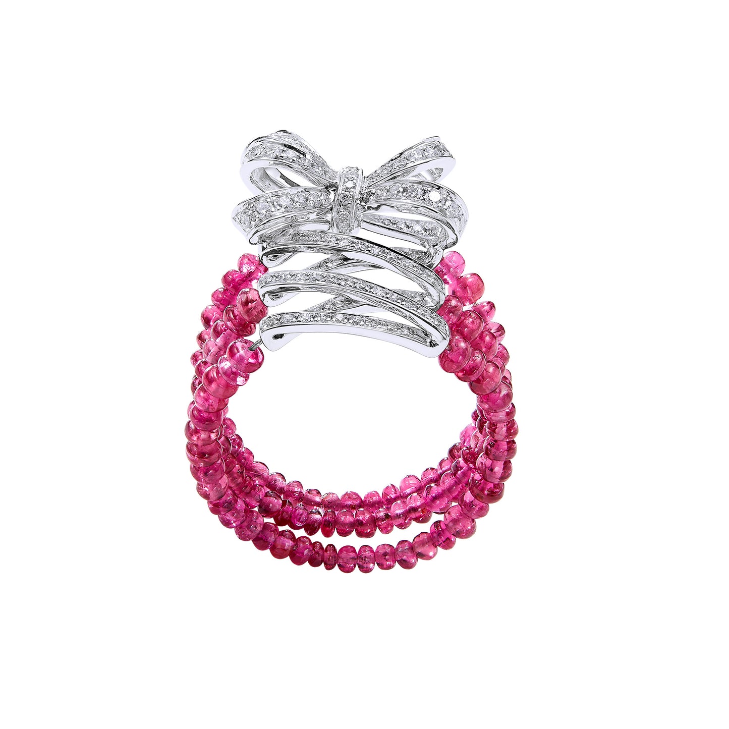 GEMCOOK JEWELRY Ballet Bow Beaded Spinel Ring