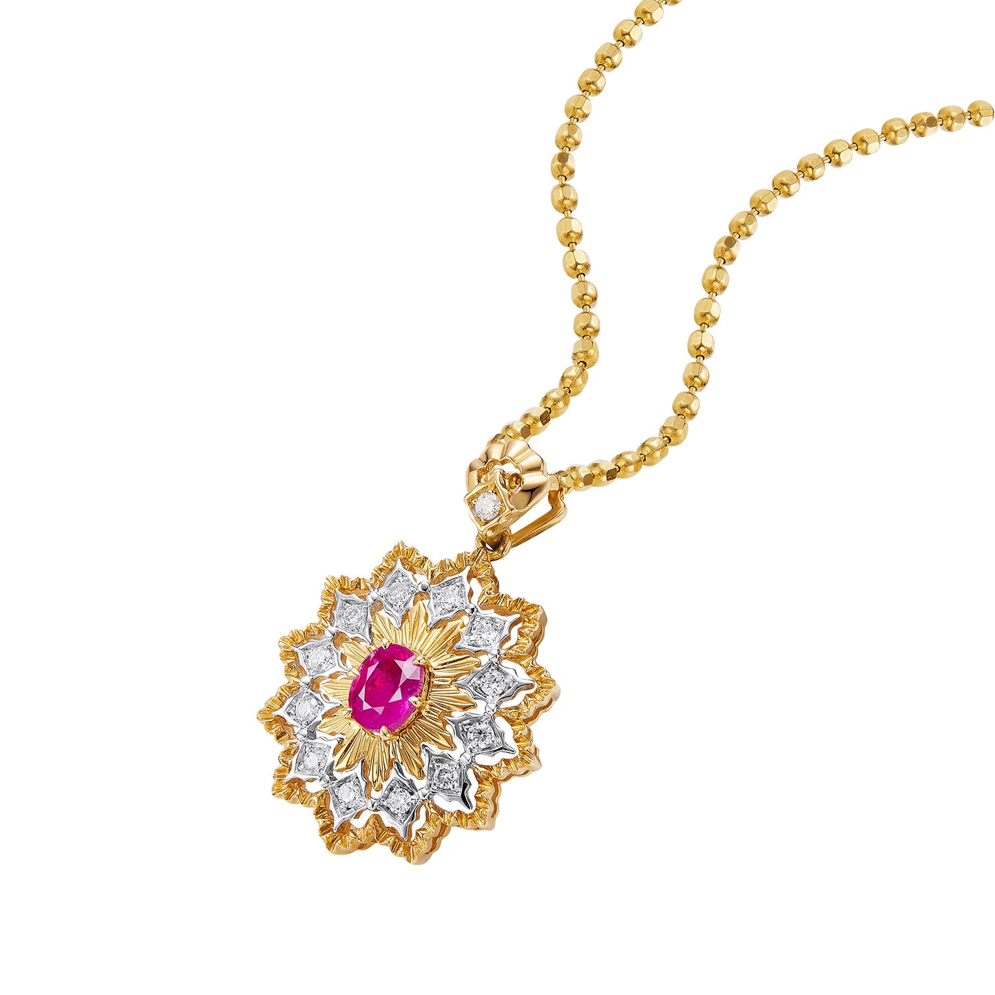 GEMCOOK JEWELRY 0.49ct Unheated Burmese Mogok Pigeon Blood Ruby Necklace