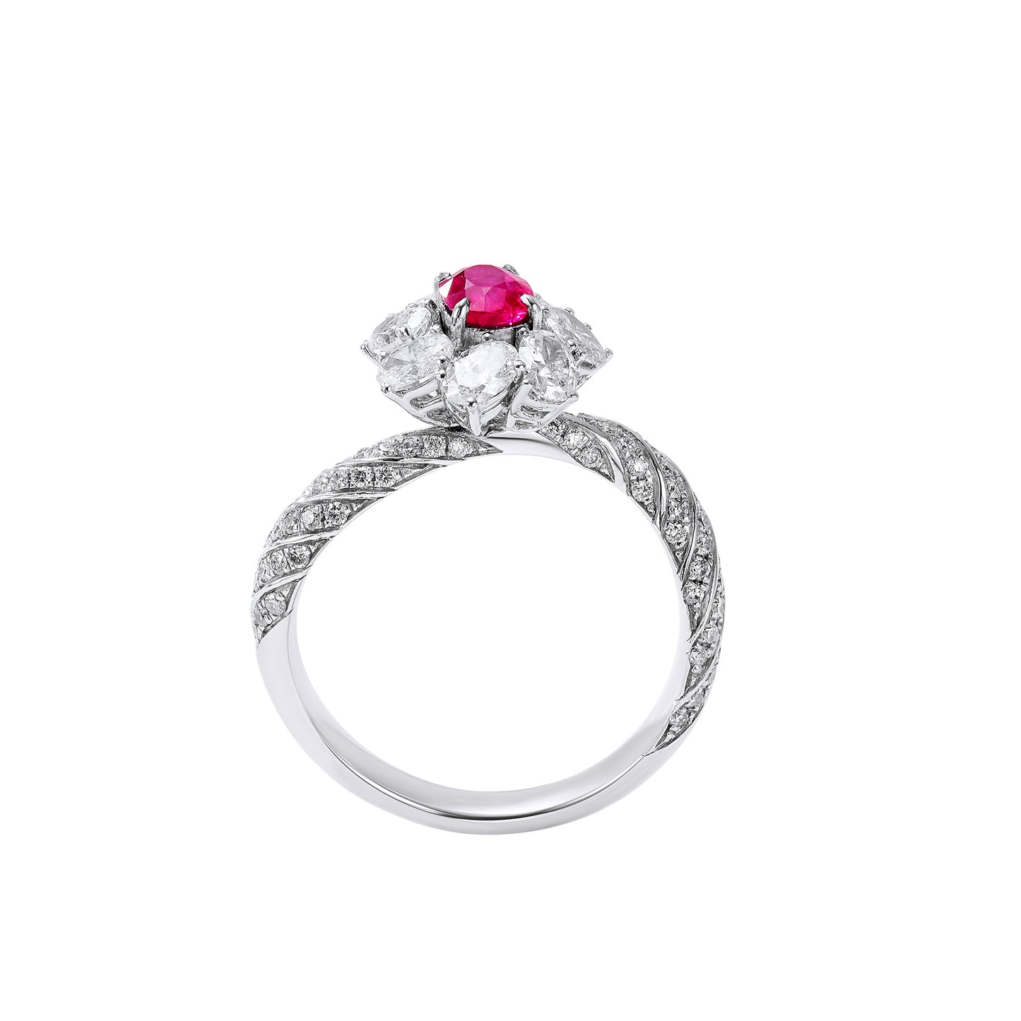GEMCOOK JEWELRY 0.51ct Unheated Burmese Pigeon Blood Ruby Ring