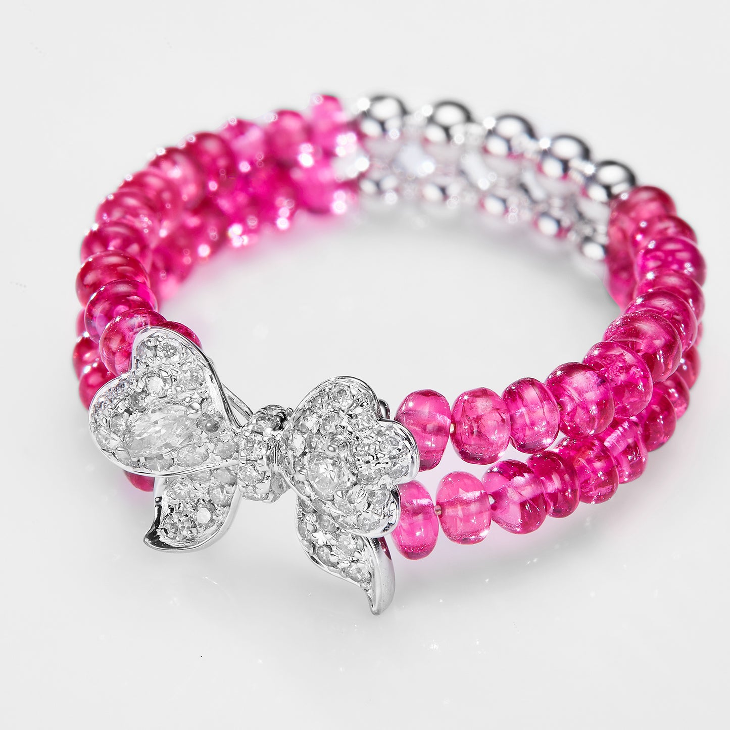 GEMCOOK JEWELRY Bow Beaded Spinel Ring