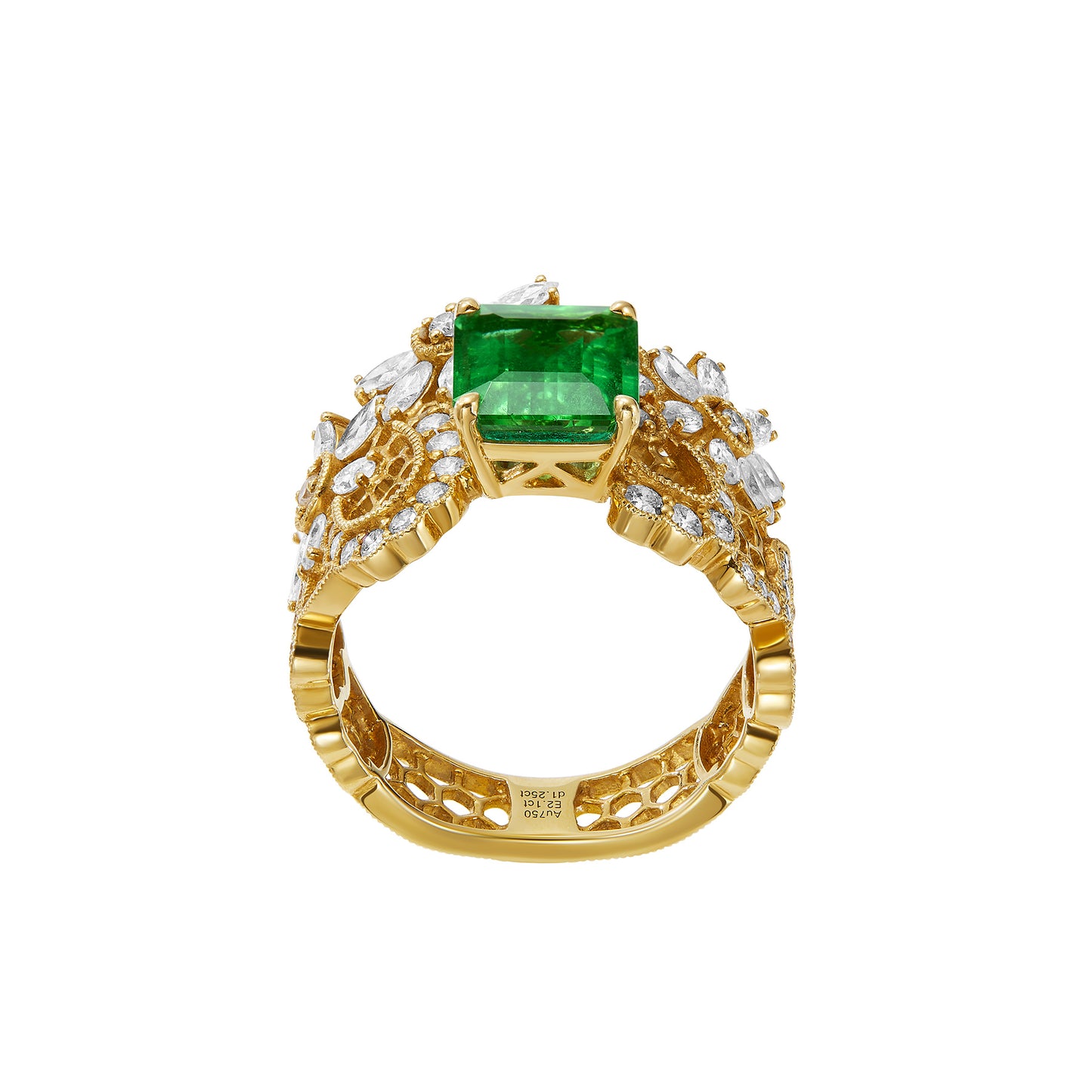 GEMCOOK JEWELLERY 2.1ct Retro Lace Emerald Ring