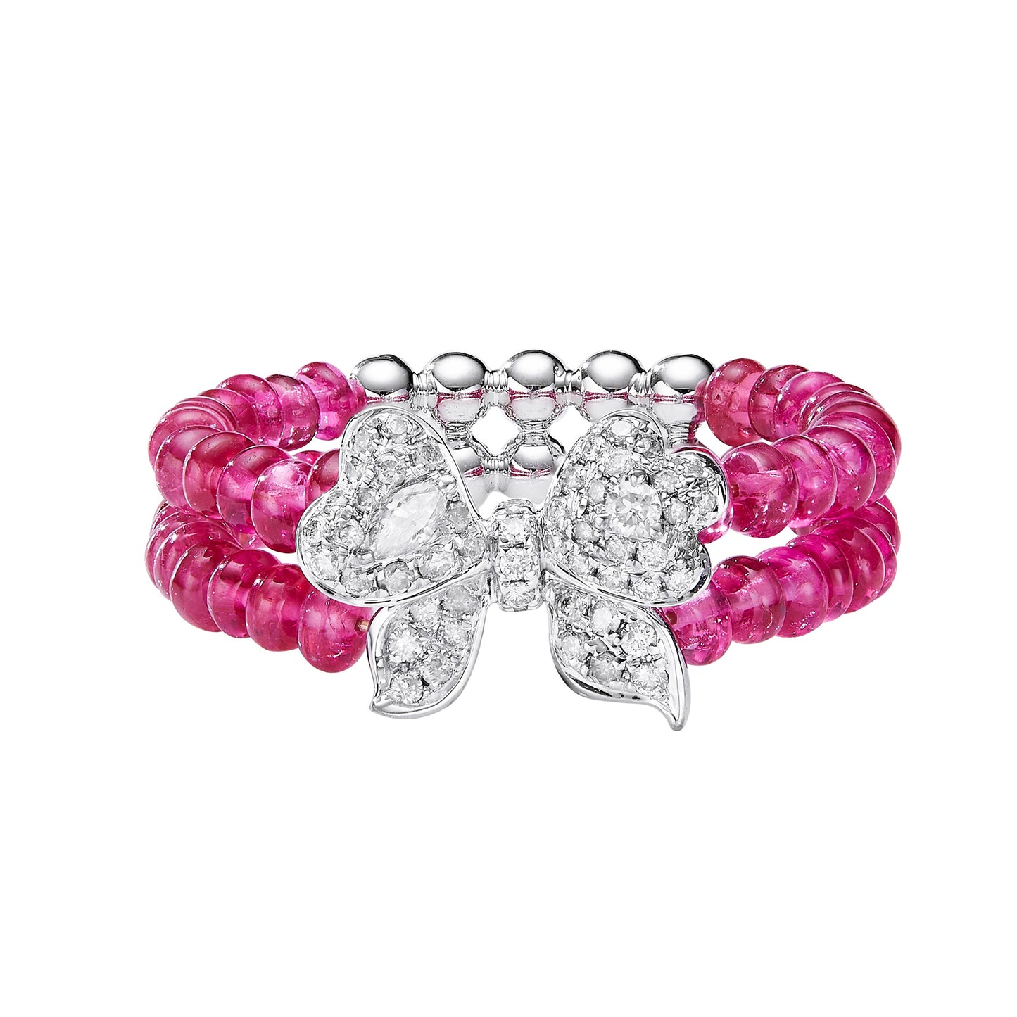 GEMCOOK JEWELRY Bow Beaded Spinel Ring
