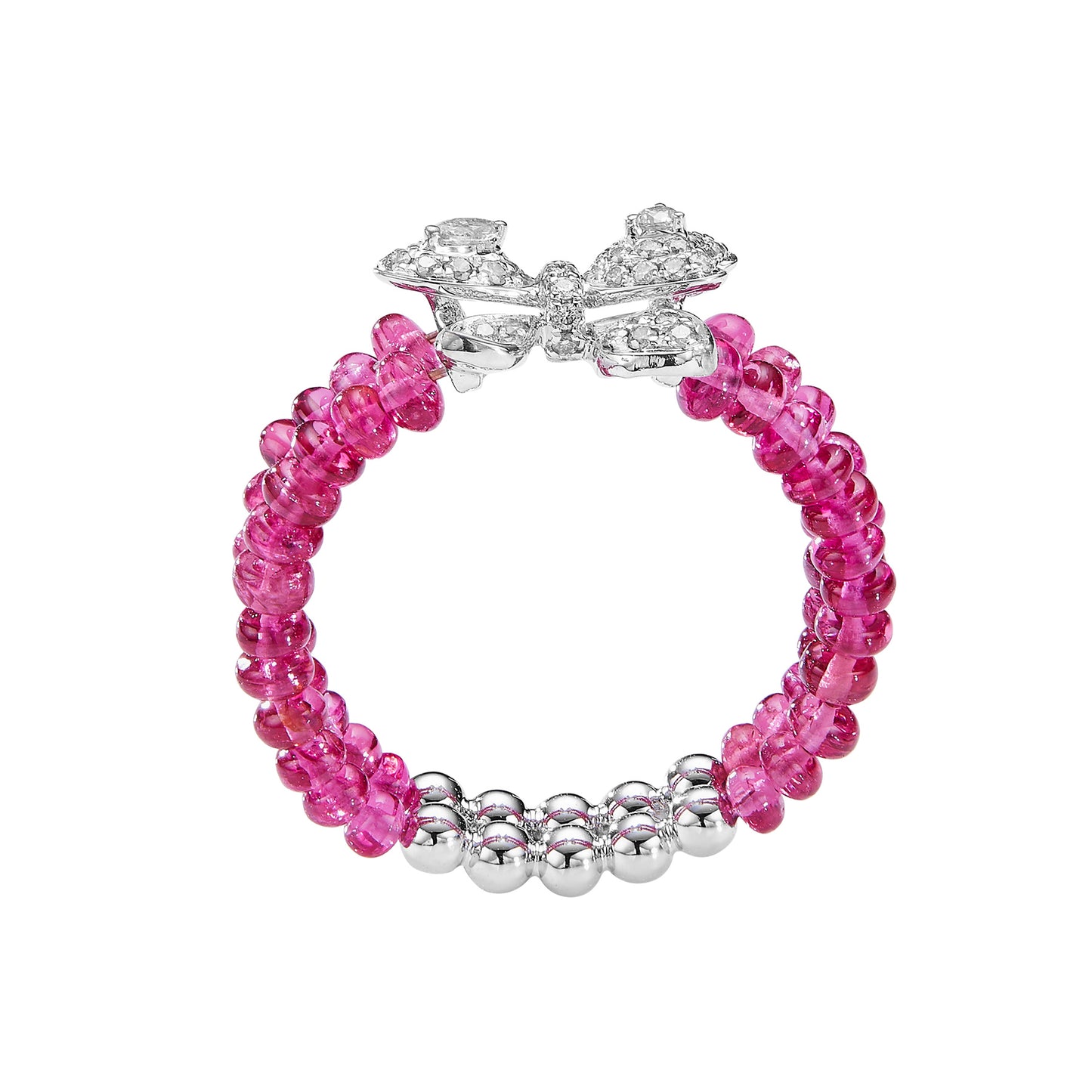 GEMCOOK JEWELRY Bow Beaded Spinel Ring