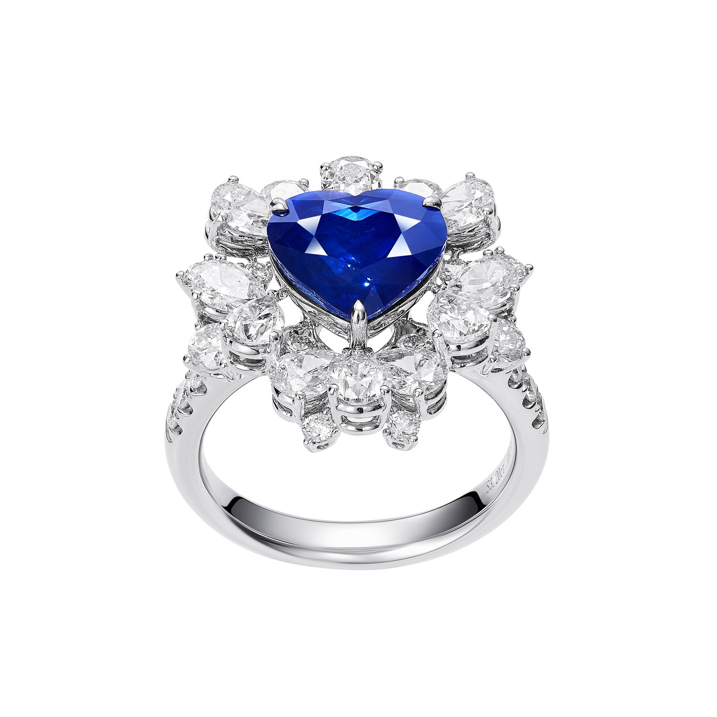 GEMCOOK JEWELLERY 3.20ct Old Burnt Royal Blue Sapphire Ring