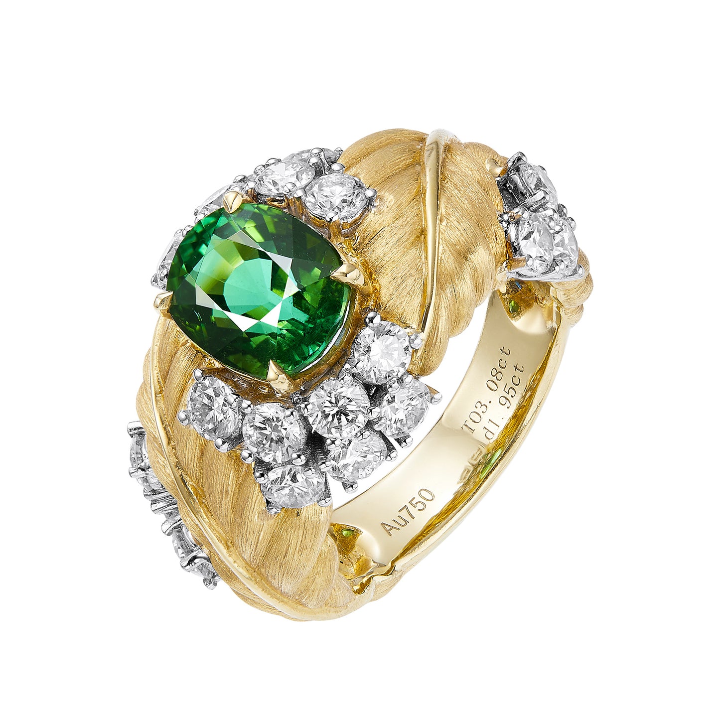 GEMCOOK JEWELLERY 3.08ct Tourmaline Color-separated Vintage Ring