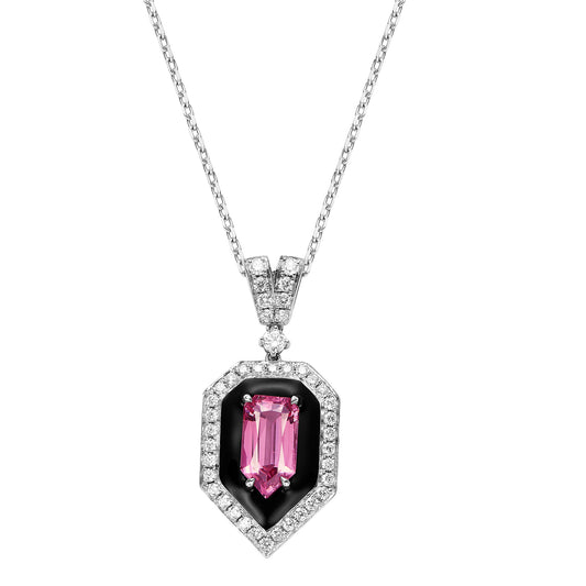 GEMCOOK JEWELRY 1.85ct Shield Mahenge Spinel Necklace