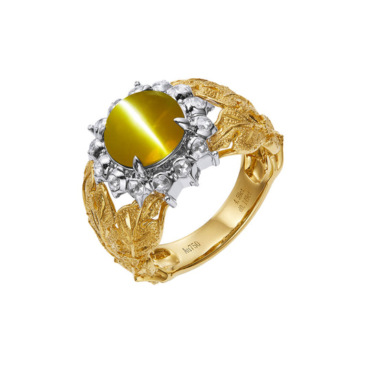 GEMCOOK JEWELLERY 4.59ct Honey Cat's Eye Ring