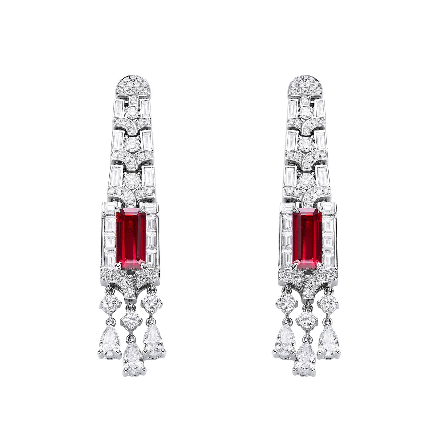 GEMCOOK JEWELLERY 2.41ct Unheated Pigeon Blood Red Ruby Earrings