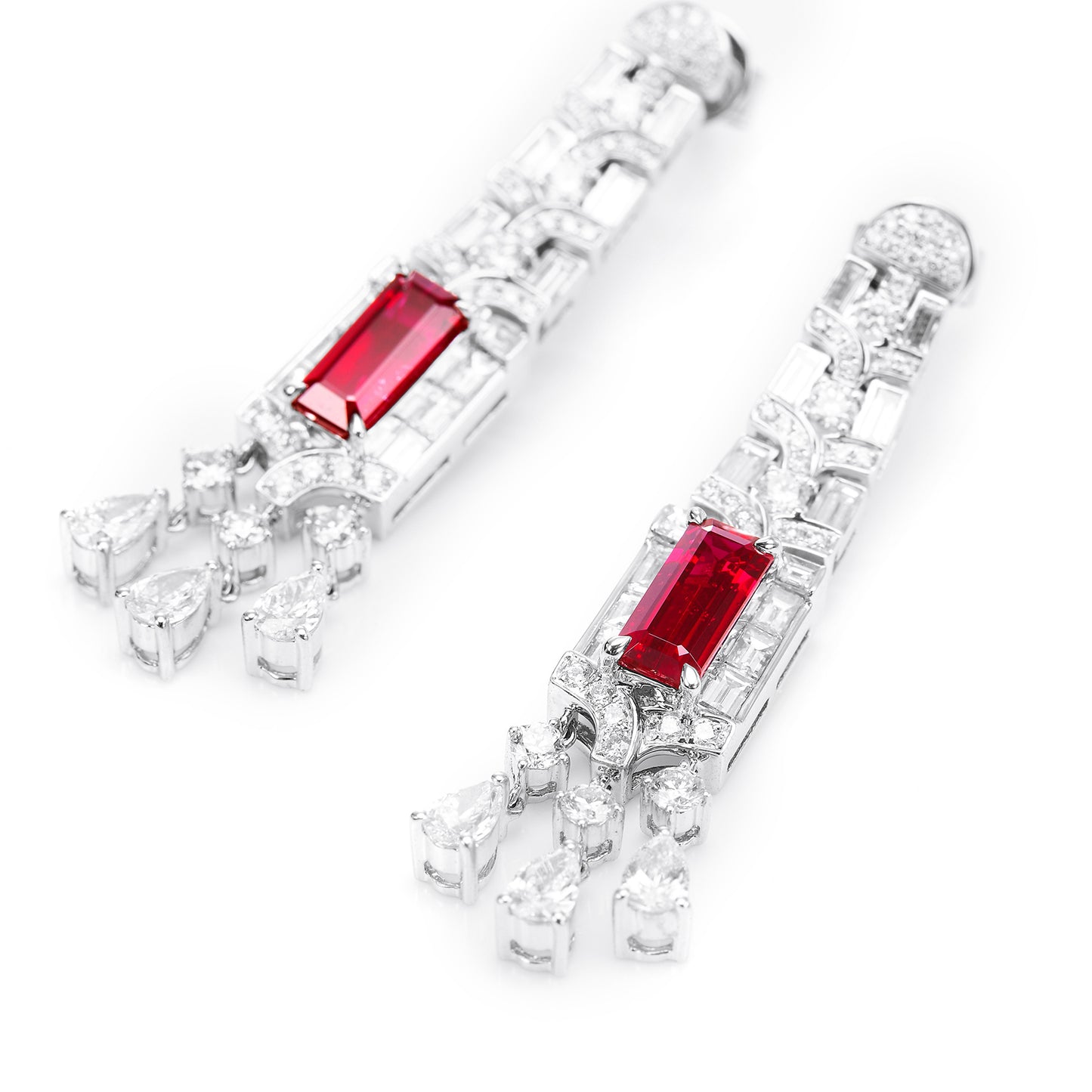 GEMCOOK JEWELLERY 2.41ct Unheated Pigeon Blood Red Ruby Earrings