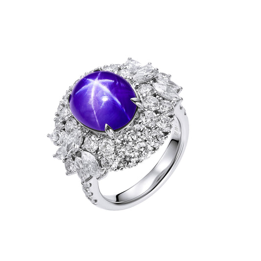 GEMCOOK JEWELLERY 10.1ct Unheated Color-changing Starlight Sapphire Ring