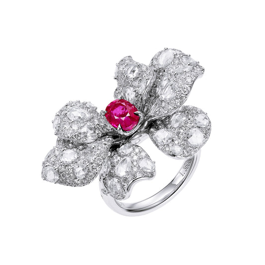 GEMCOOK JEWELLERY 1.36ct Unheated Burmese Mogok Pigeon Blood Ruby Ring