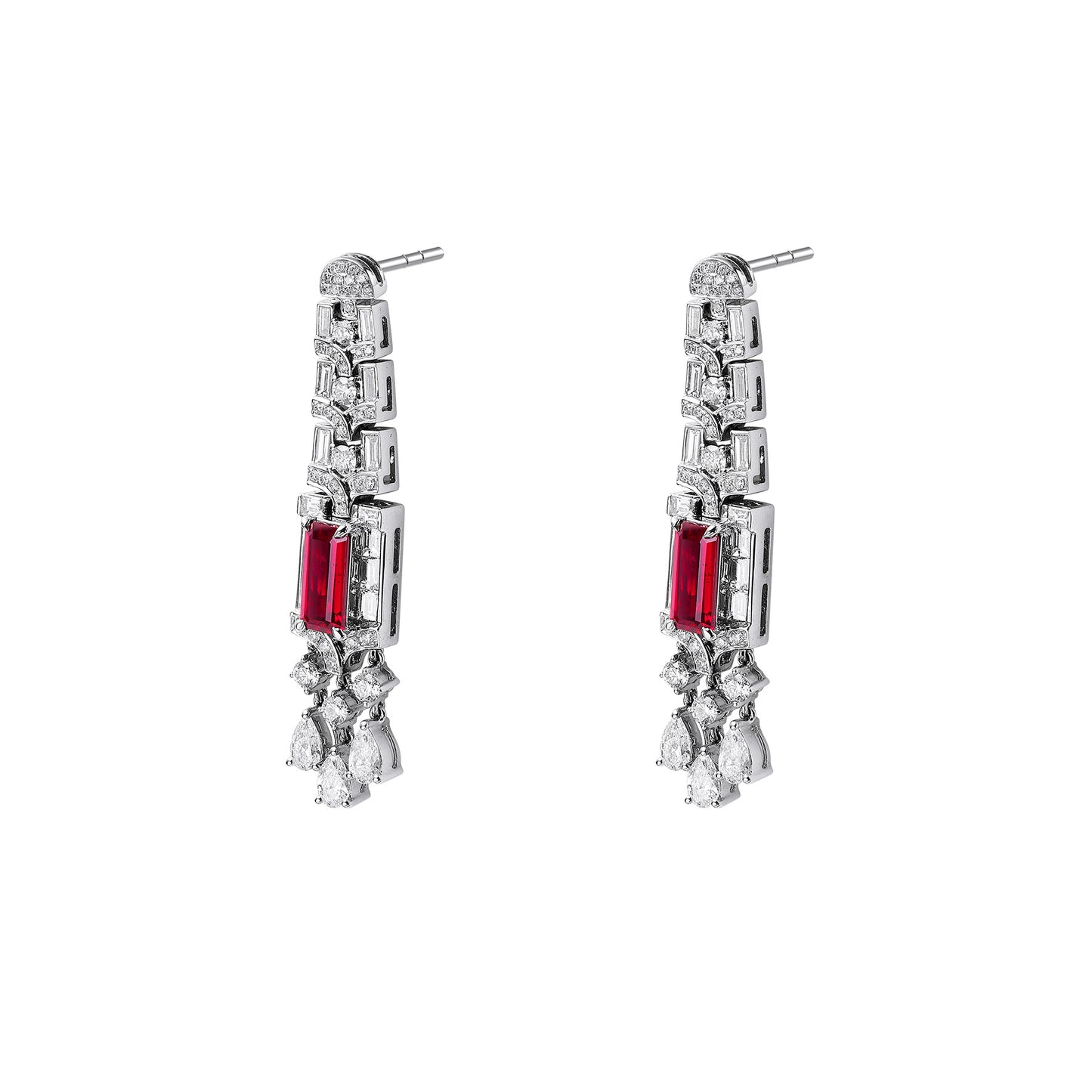 GEMCOOK JEWELLERY 2.41ct Unheated Pigeon Blood Red Ruby Earrings