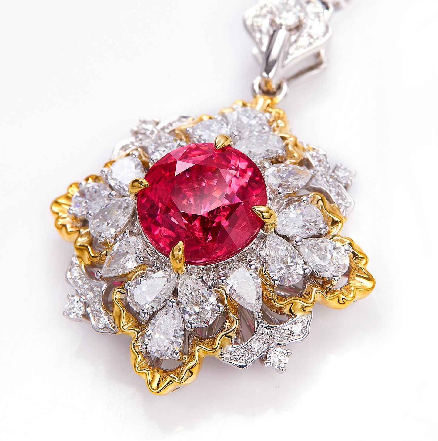 GEMCOOK JEWELLERY HOT PINK MAHENGE SPINEL PENDANT NECKLACE