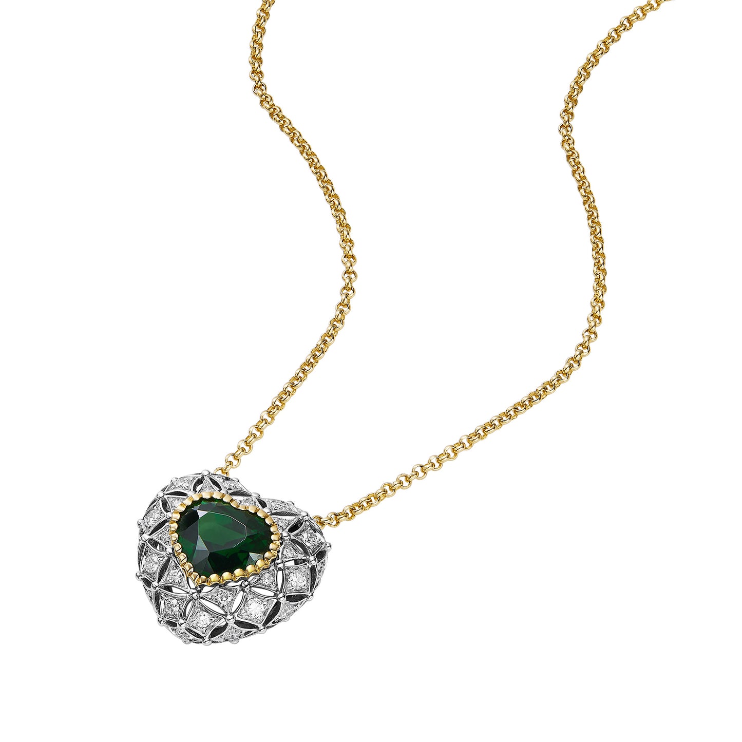 GEMCOOK JEWELLERY 3.17ct Khazani Green Tsavorite Double Necklace