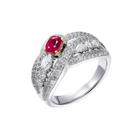 GEMCOOK JEWELLERY 0.55ct Unburned Burmese Mogok Pigeon Blood Ruby Ring