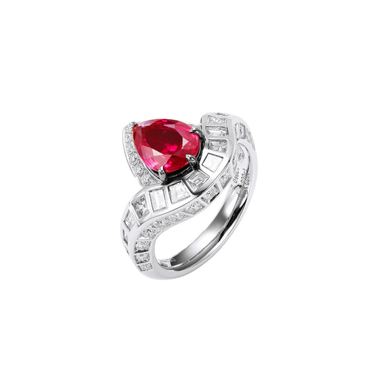 GEMCOOK JEWELRY 2.04ct Unheated Pigeon Blood Ruby Ring