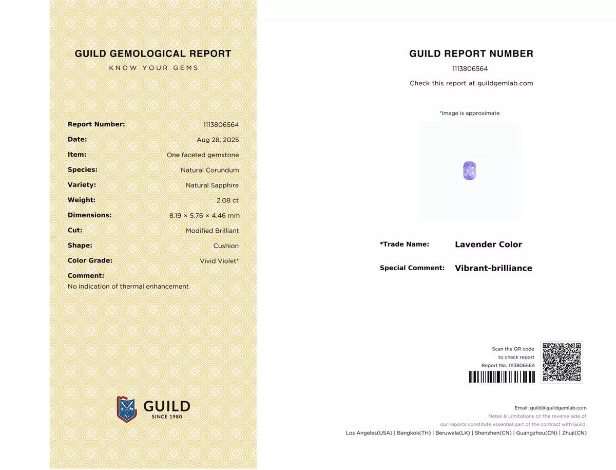 2.08ct Unheated Purple Sapphire
