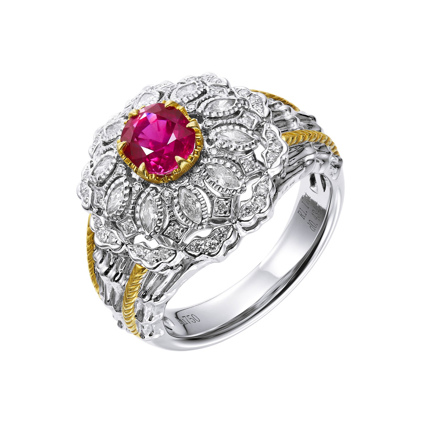 GEMCOOK JEWELLERY 1.17ct Unheated Burmese Mogok Pigeon Blood Ruby Ring