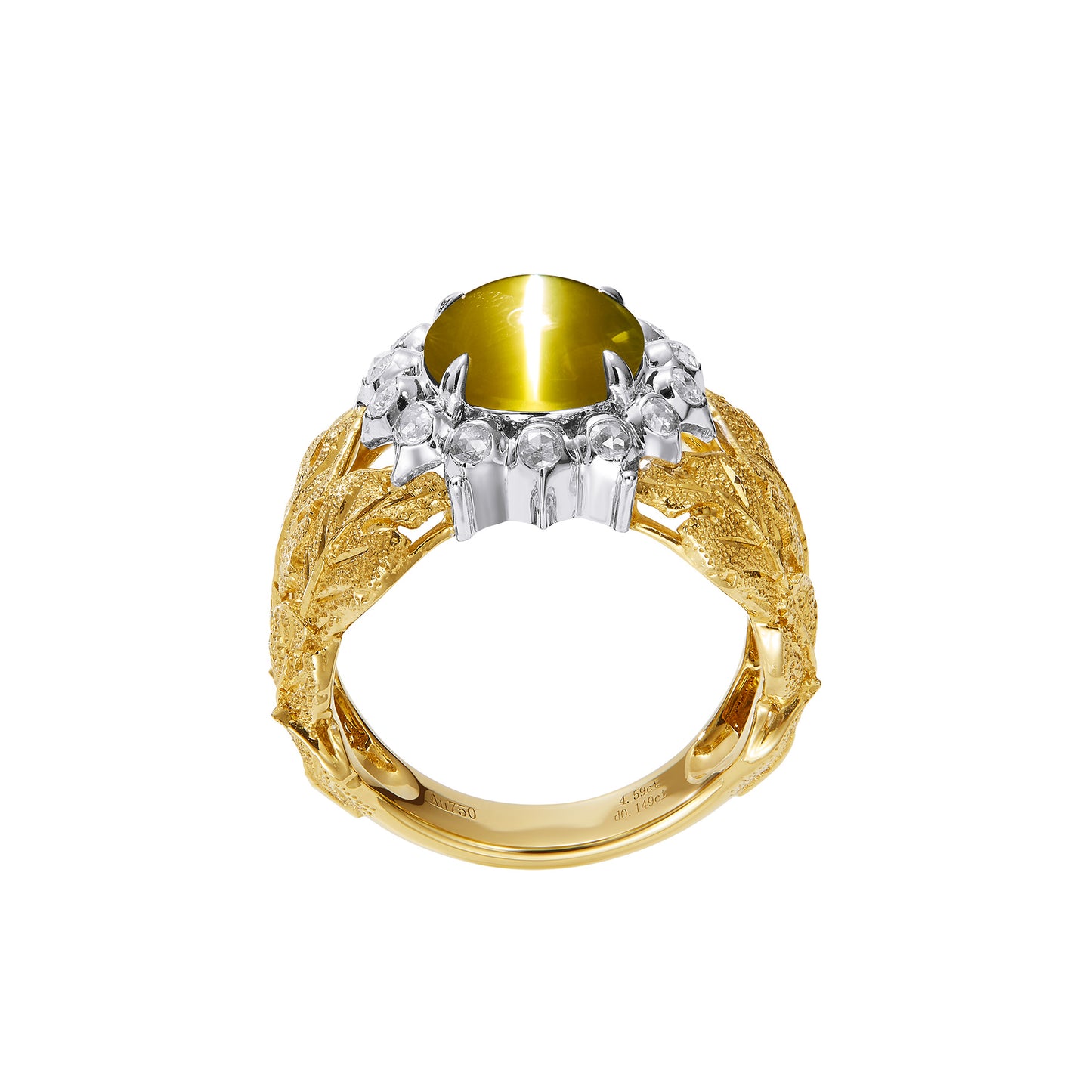 GEMCOOK JEWELLERY 4.59ct Honey Cat's Eye Ring