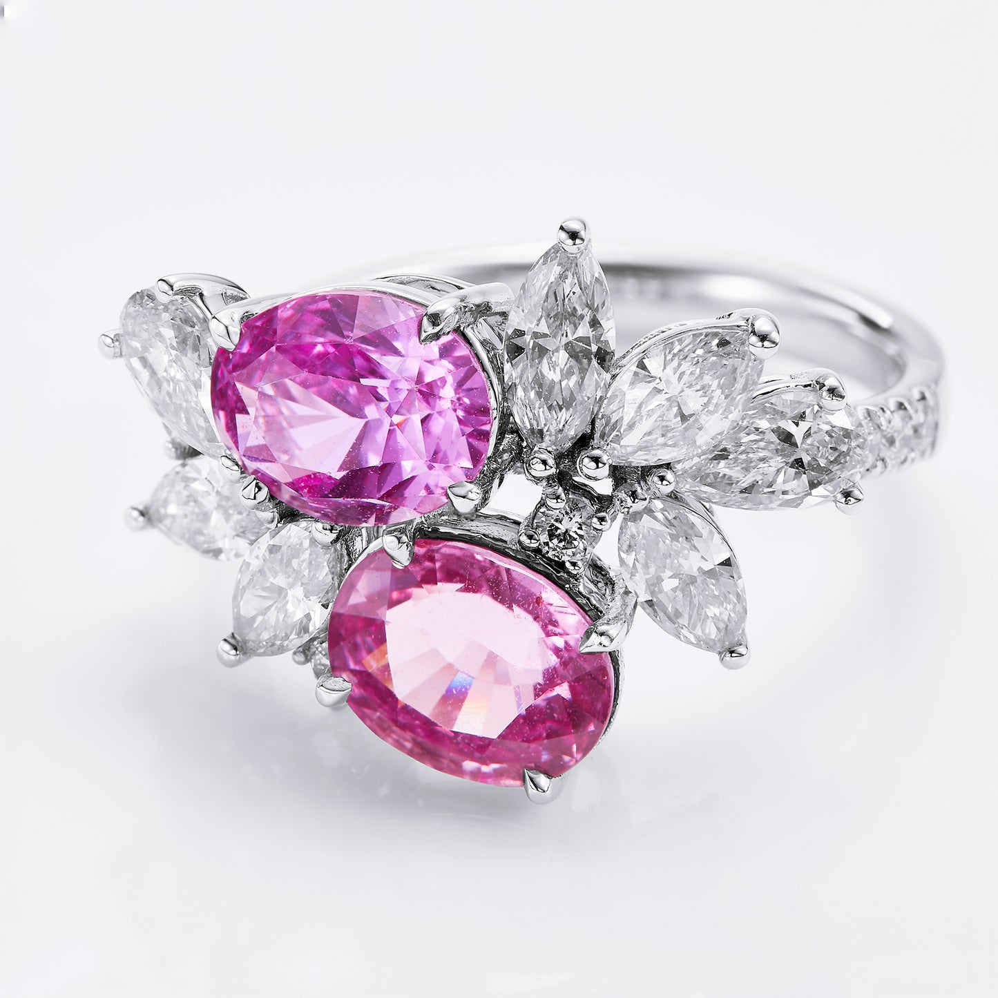 GEMCOOK JEWELLERY Padparadscha Double Stone Ring