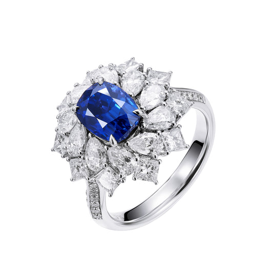 GEMCOOK JEWELLERY 3.05ct Unheated Royal Blue Sapphire Ring