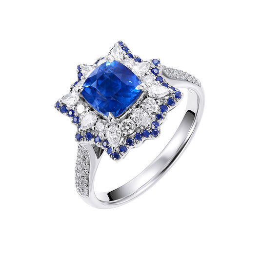 GEMCOOK JEWELLERY 1.73ct Unheated Cornflower Sapphire Ring