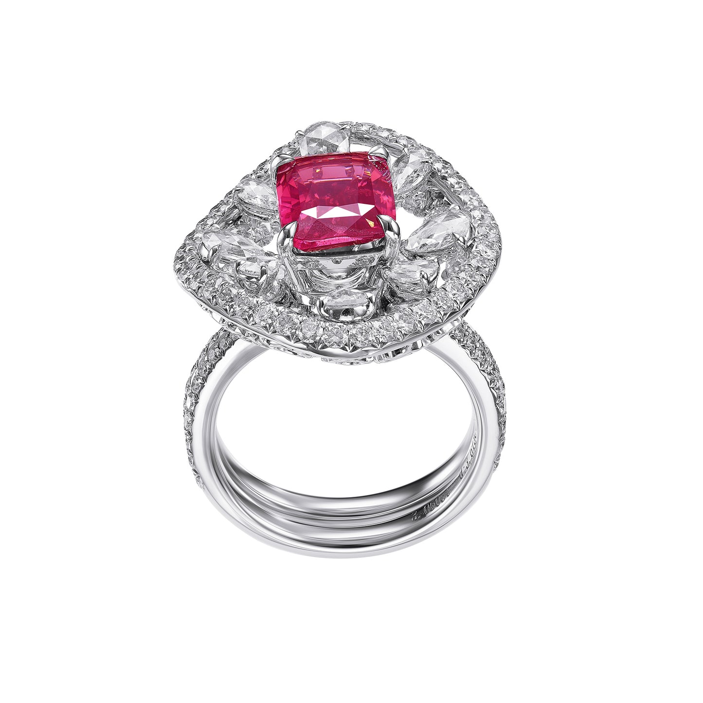 GEMCOOK JEWELLERY 3.05ct Hot Pink Mahenge Ring