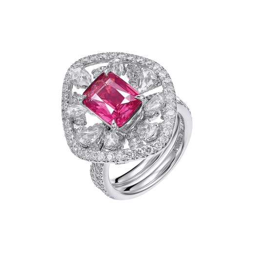 GEMCOOK JEWELLERY 3.05ct Hot Pink Mahenge Ring