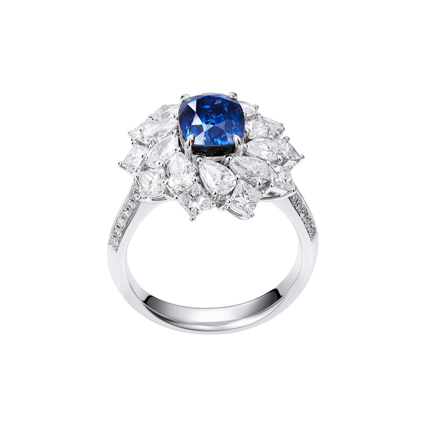 GEMCOOK JEWELLERY 3.05ct Unheated Royal Blue Sapphire Ring