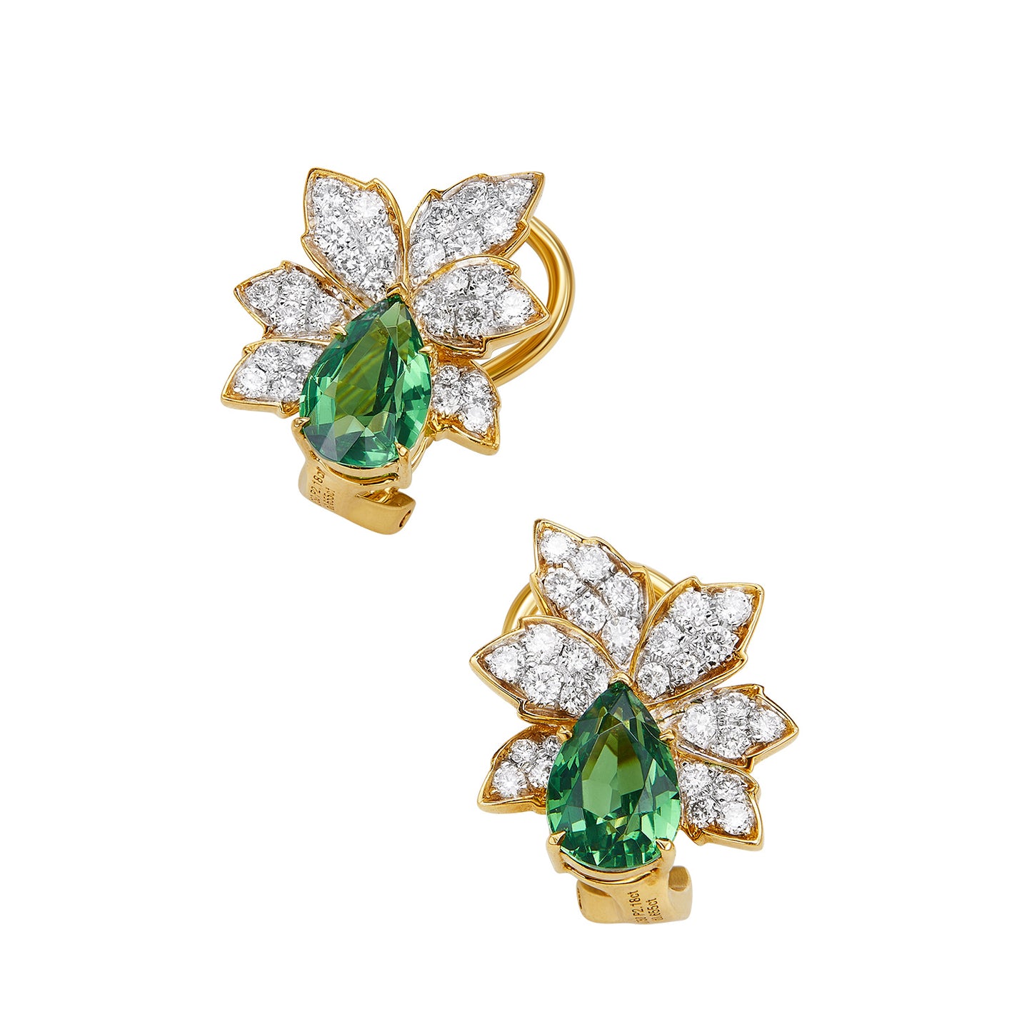 GEMCOOK JEWELLERY 2.18ct Tsavorite Kazani Green Leaf Earrings