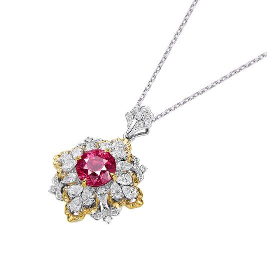 GEMCOOK JEWELLERY HOT PINK MAHENGE SPINEL PENDANT NECKLACE