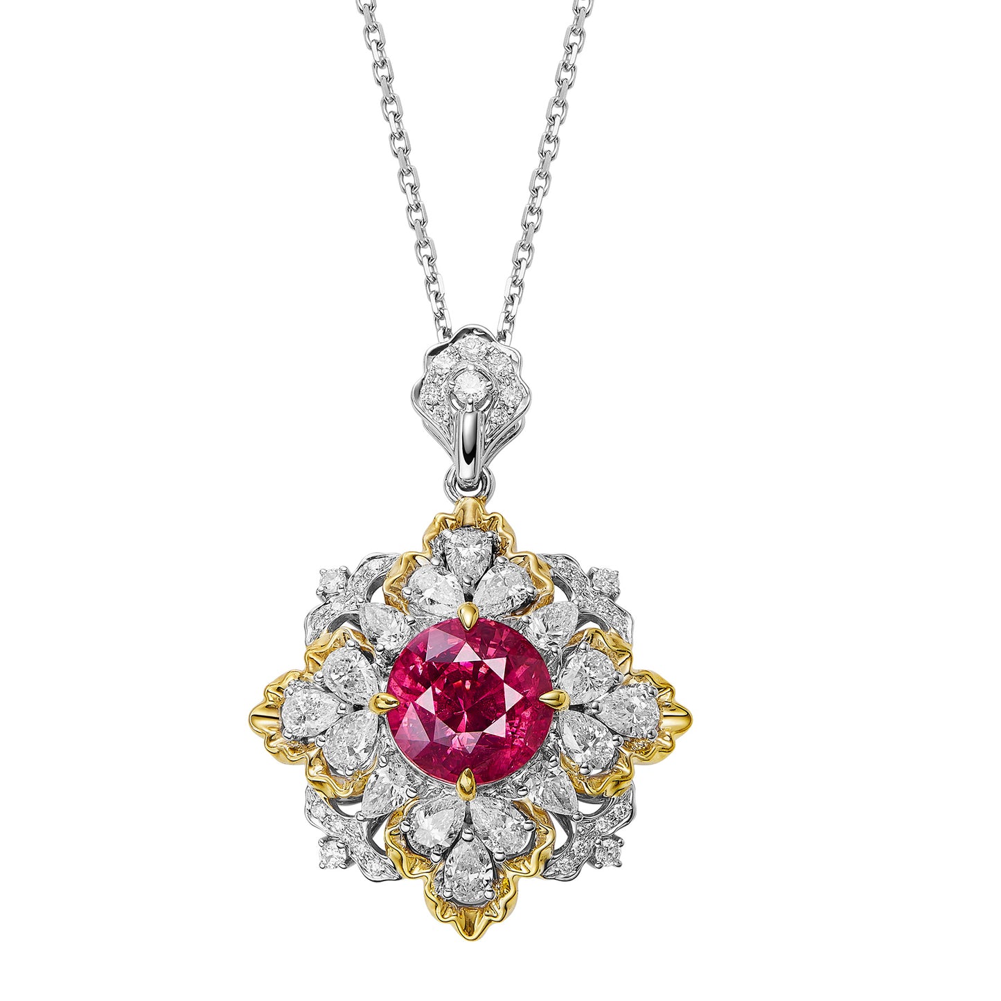 GEMCOOK JEWELLERY HOT PINK MAHENGE SPINEL PENDANT NECKLACE