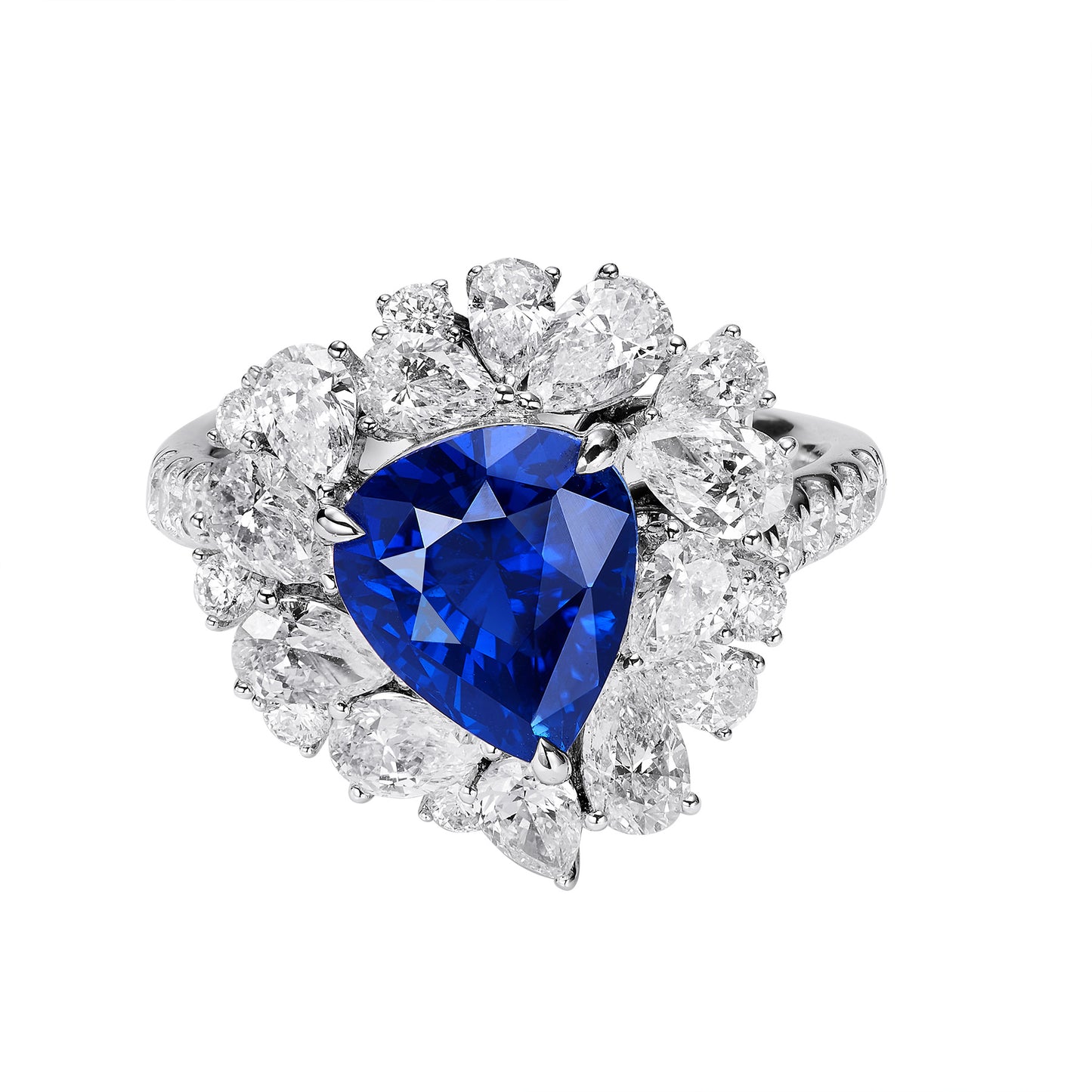 GEMCOOK JEWELLERY 3.05ct GRS Unheated Royal Blue Sapphire Ring