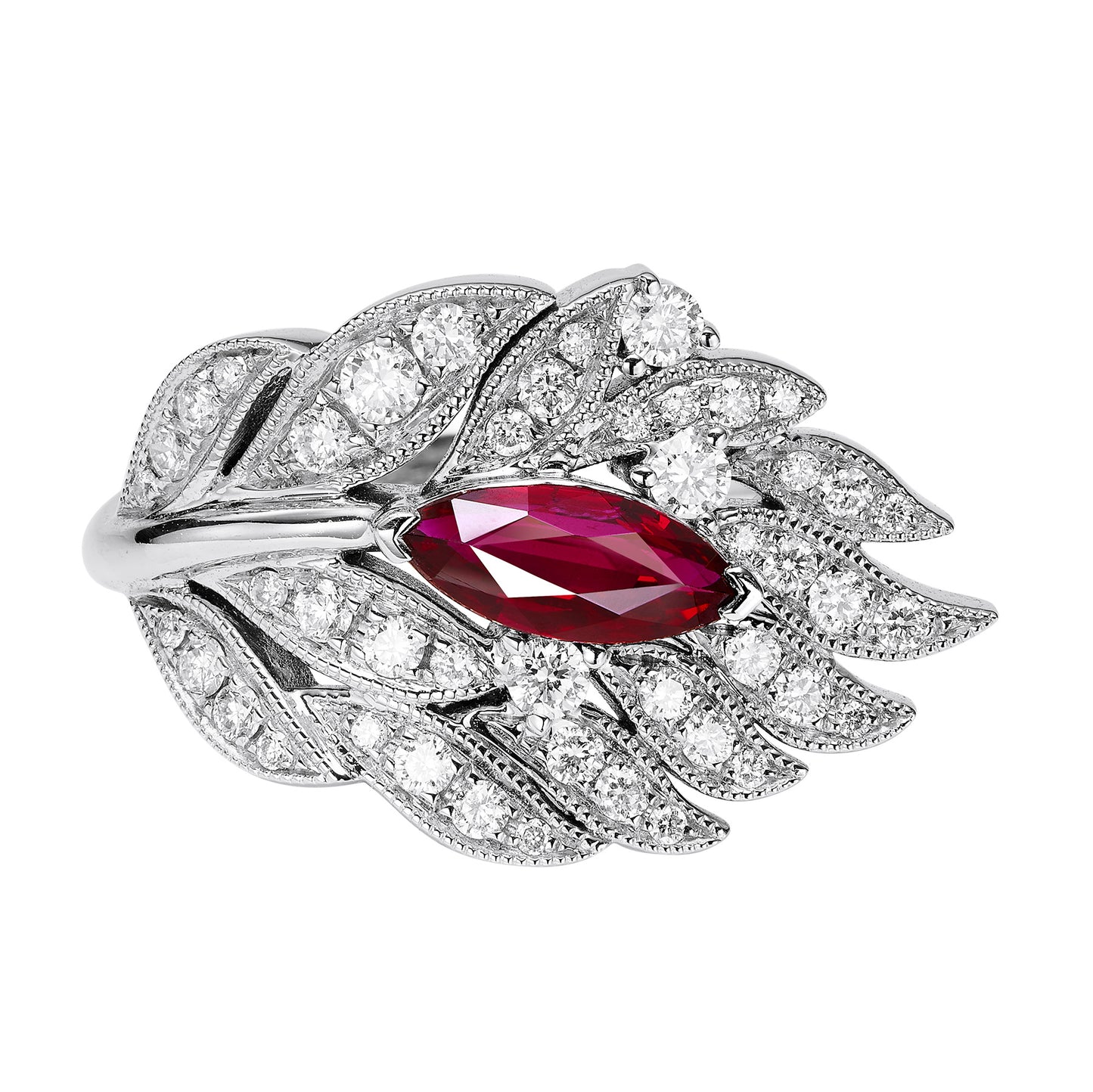 GEMCOOK JEWELLERY Pigeon Blood Ruby Modernism Index Finger Ring