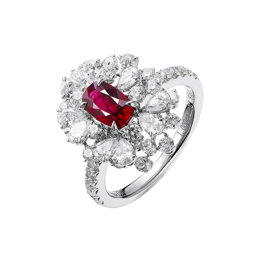 GEMCOOK JEWELLERY 1.00ct Unheated Burmese Pigeon Blood Ruby Ring