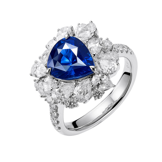 GEMCOOK JEWELLERY 3.05ct GRS Unheated Royal Blue Sapphire Ring