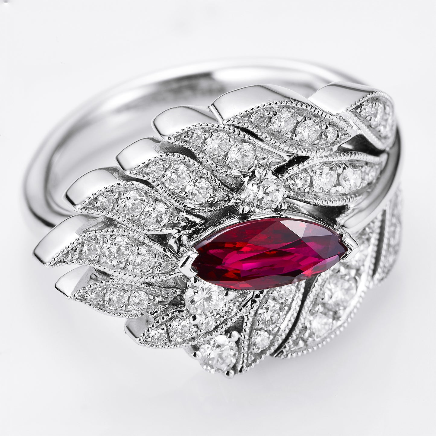 GEMCOOK JEWELLERY Pigeon Blood Ruby Modernism Index Finger Ring