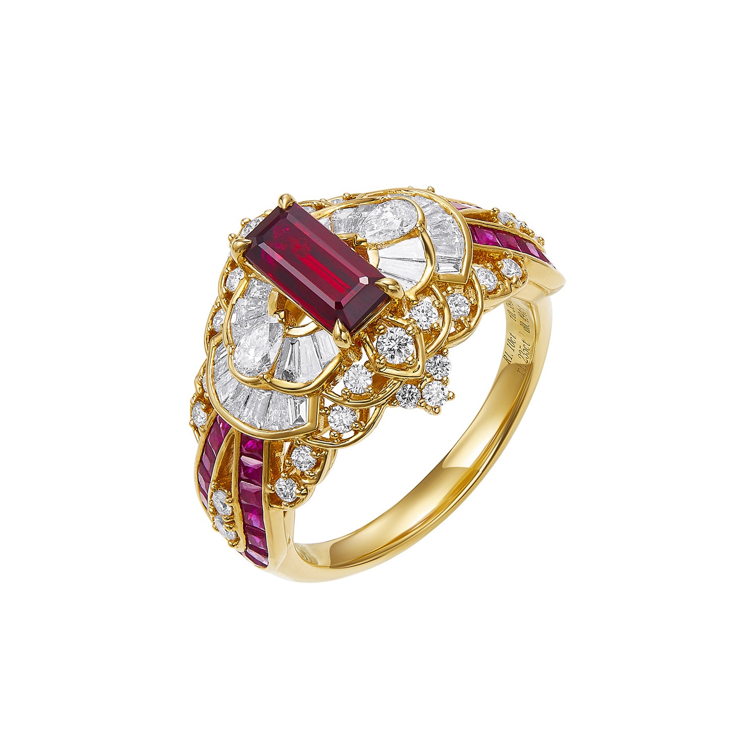 Vintage Art Deco Style Stunning Pigeon Blood Ruby Ring