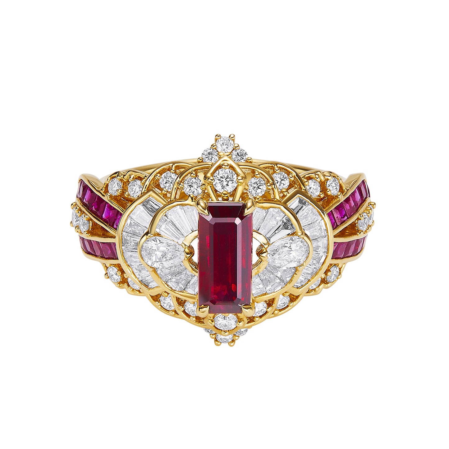 Vintage Art Deco Style Stunning Pigeon Blood Ruby Ring